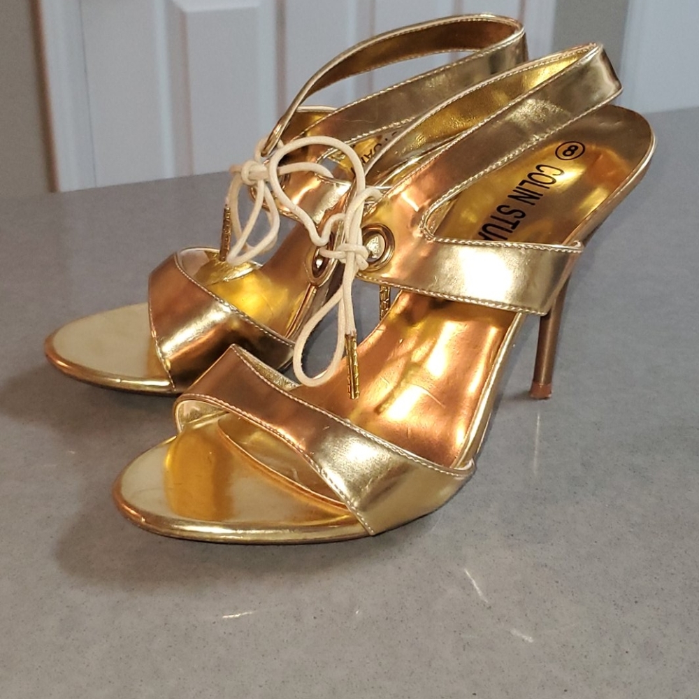 Strappy Gold Heels